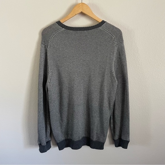 Marine Layer Enzo Contrast Trim Wool Blend Crew Neck Sweater Grey Size Medium - Picture 9 of 9